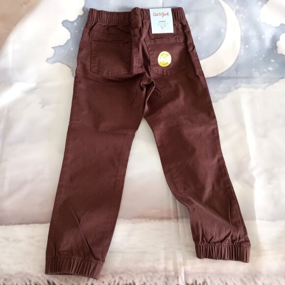 Cat & Jack Joggers Kids 5T Brown Drawstring Waist Tapered Leg NWT Stretch Pants - Picture 6 of 8